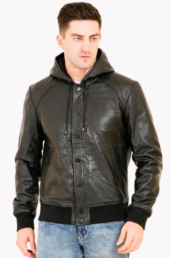 100% LEATHER WITH HOODED JACKET MX 36
