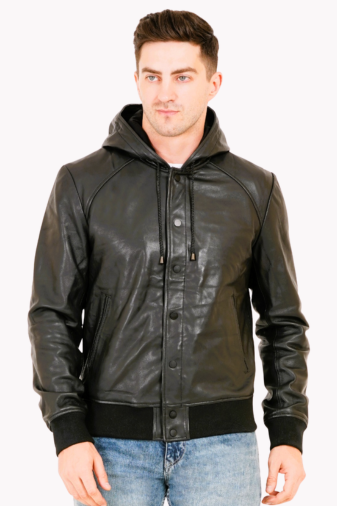 100% LEATHER WITH HOODED JACKET MX 36