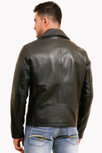 100% LEATHER MOTORCYCLE FLAP PACKET BIKER MX 52 (SILVER ZIPPER)