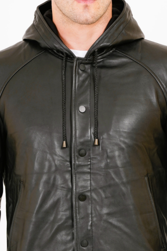 100% LEATHER WITH HOODED JACKET MX 36
