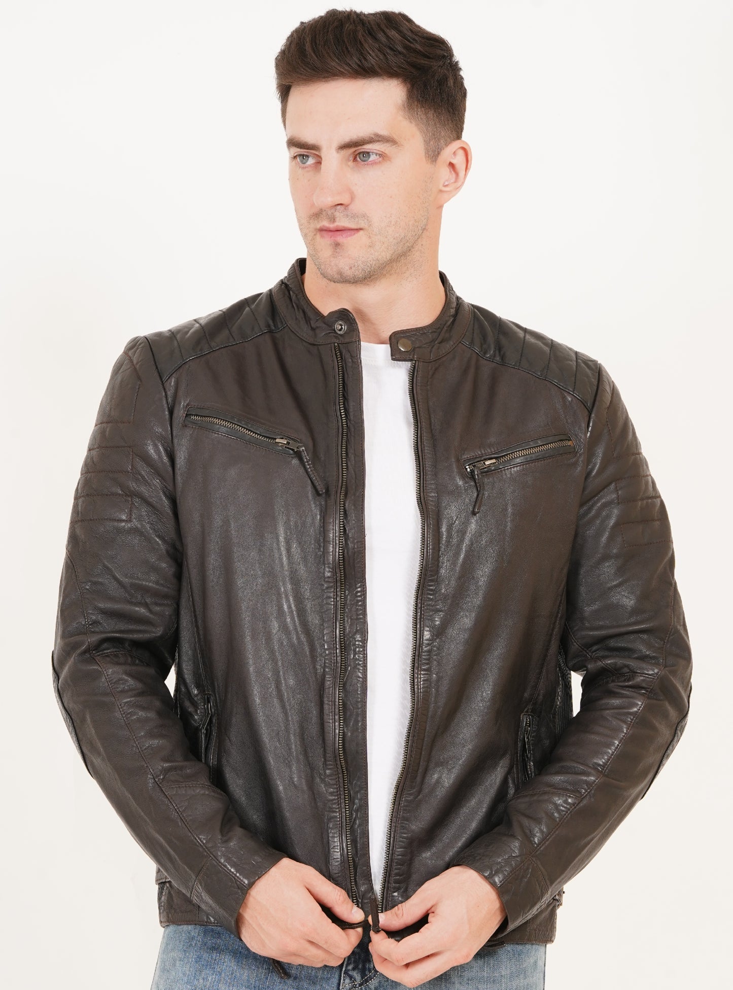 100% Heavy Washed Smith Jacket - Dark Brown | MX93