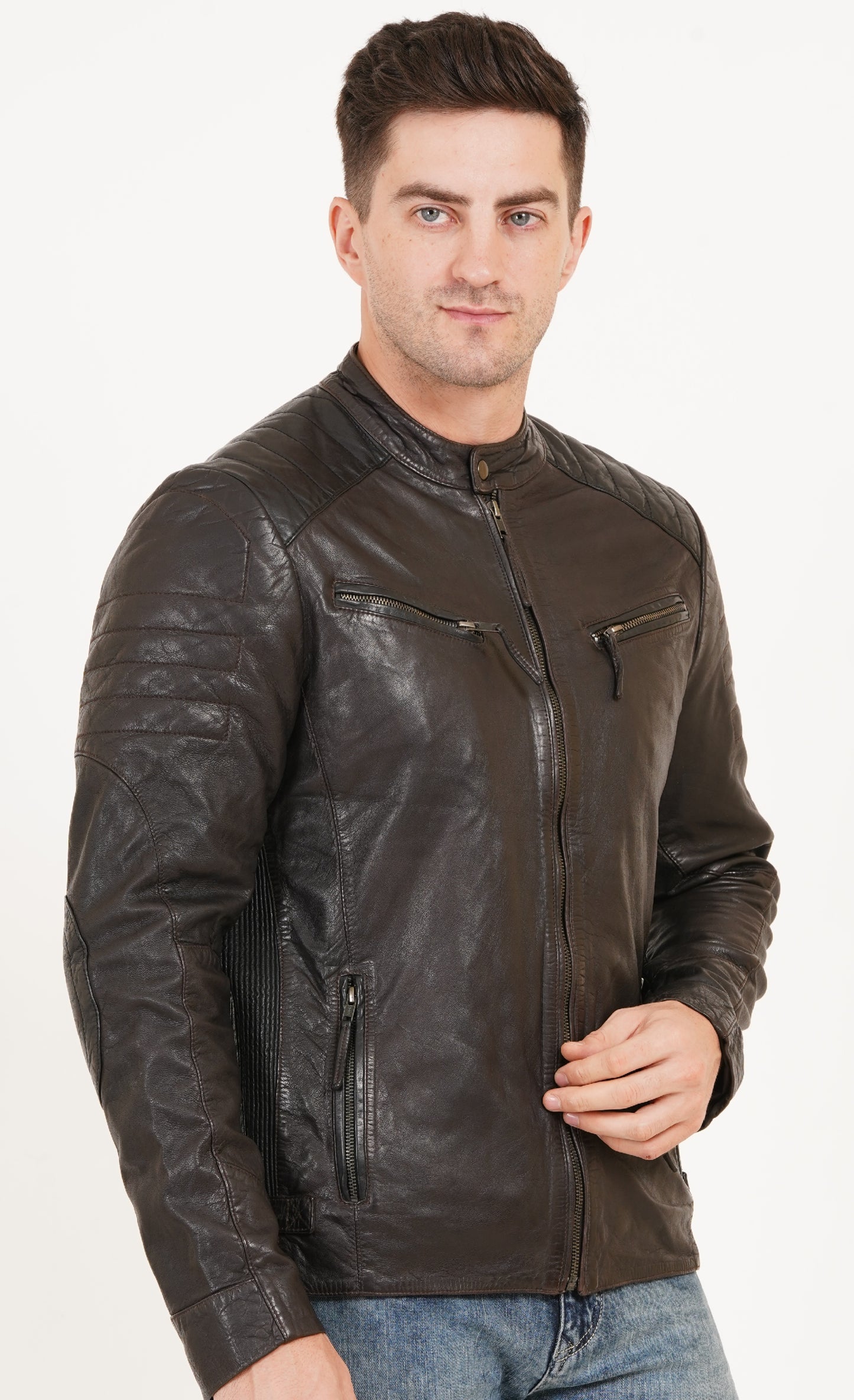 100% Heavy Washed Smith Jacket - Dark Brown | MX93