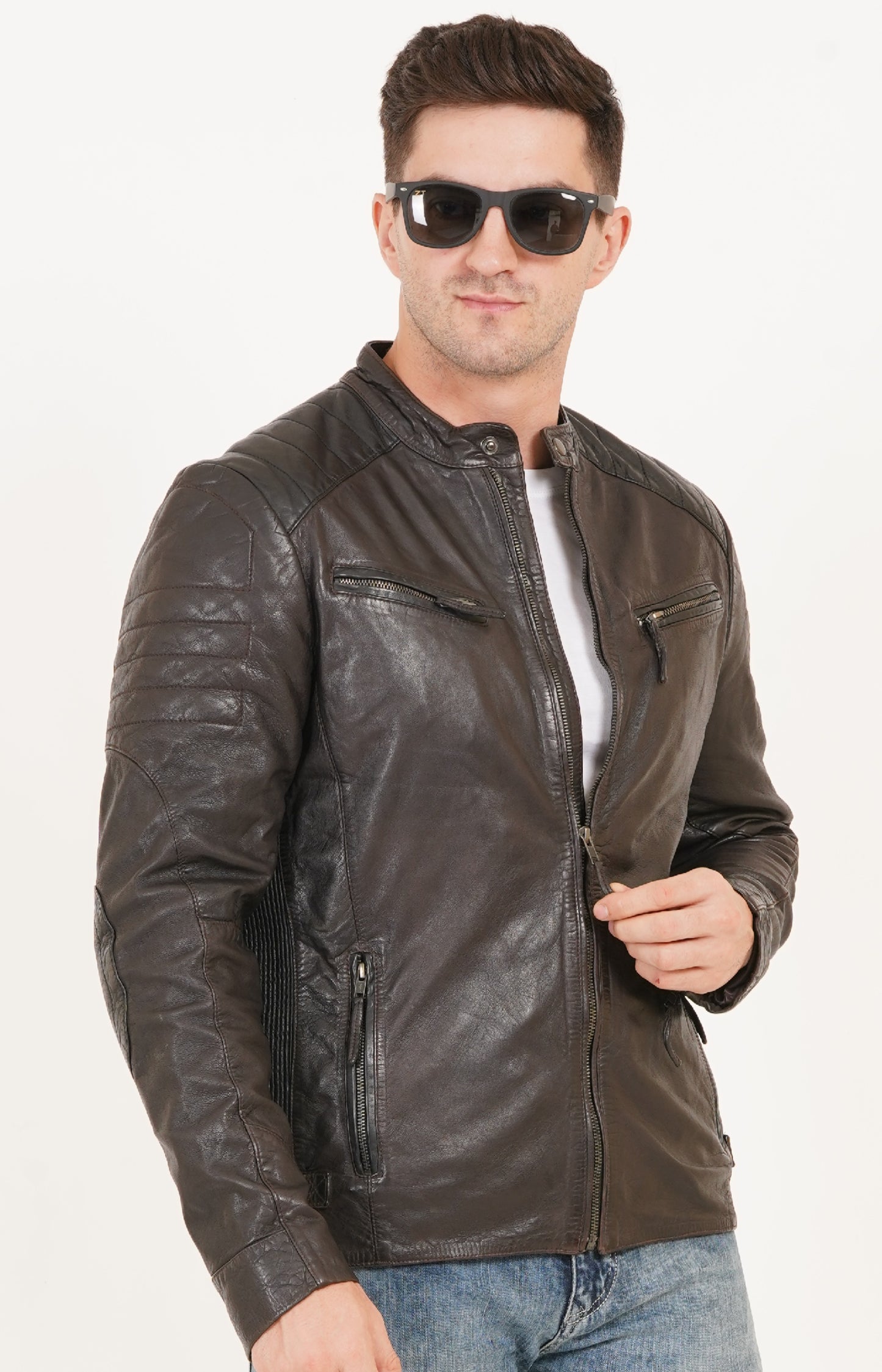 100% Heavy Washed Smith Jacket - Dark Brown | MX93
