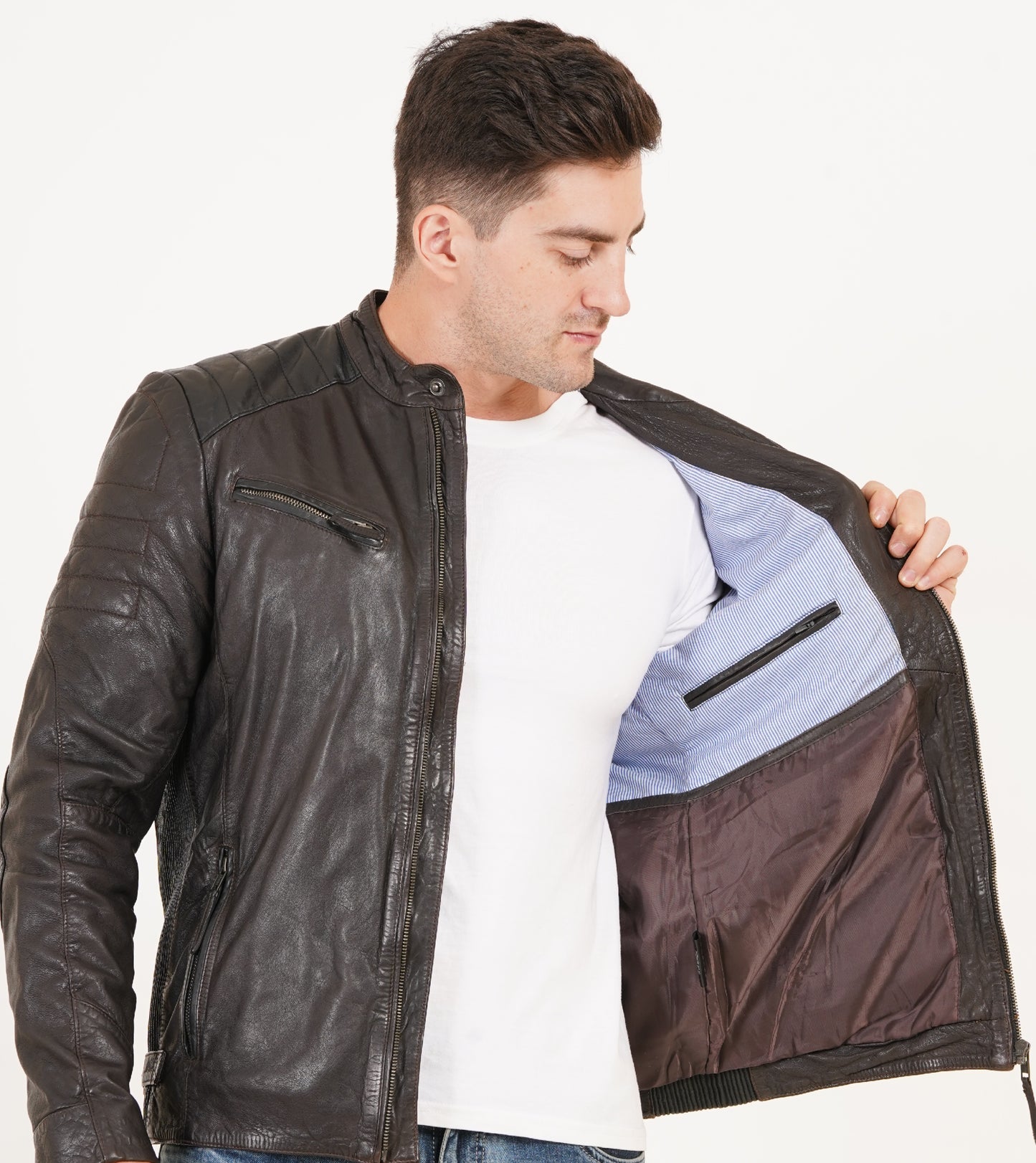 100% Heavy Washed Smith Jacket - Dark Brown | MX93
