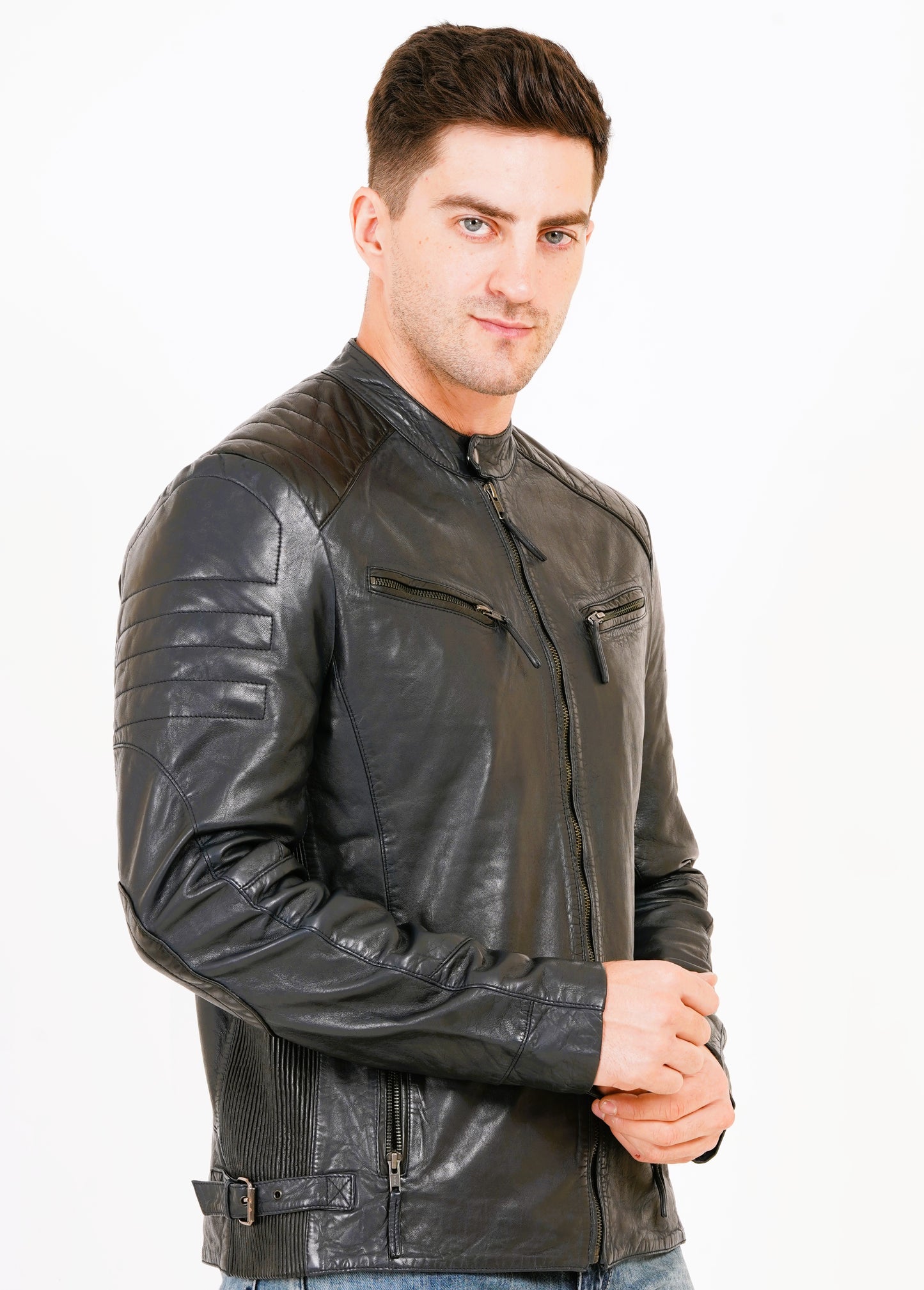 100% Heavy Washed Smith Jacket - Blue | MX93