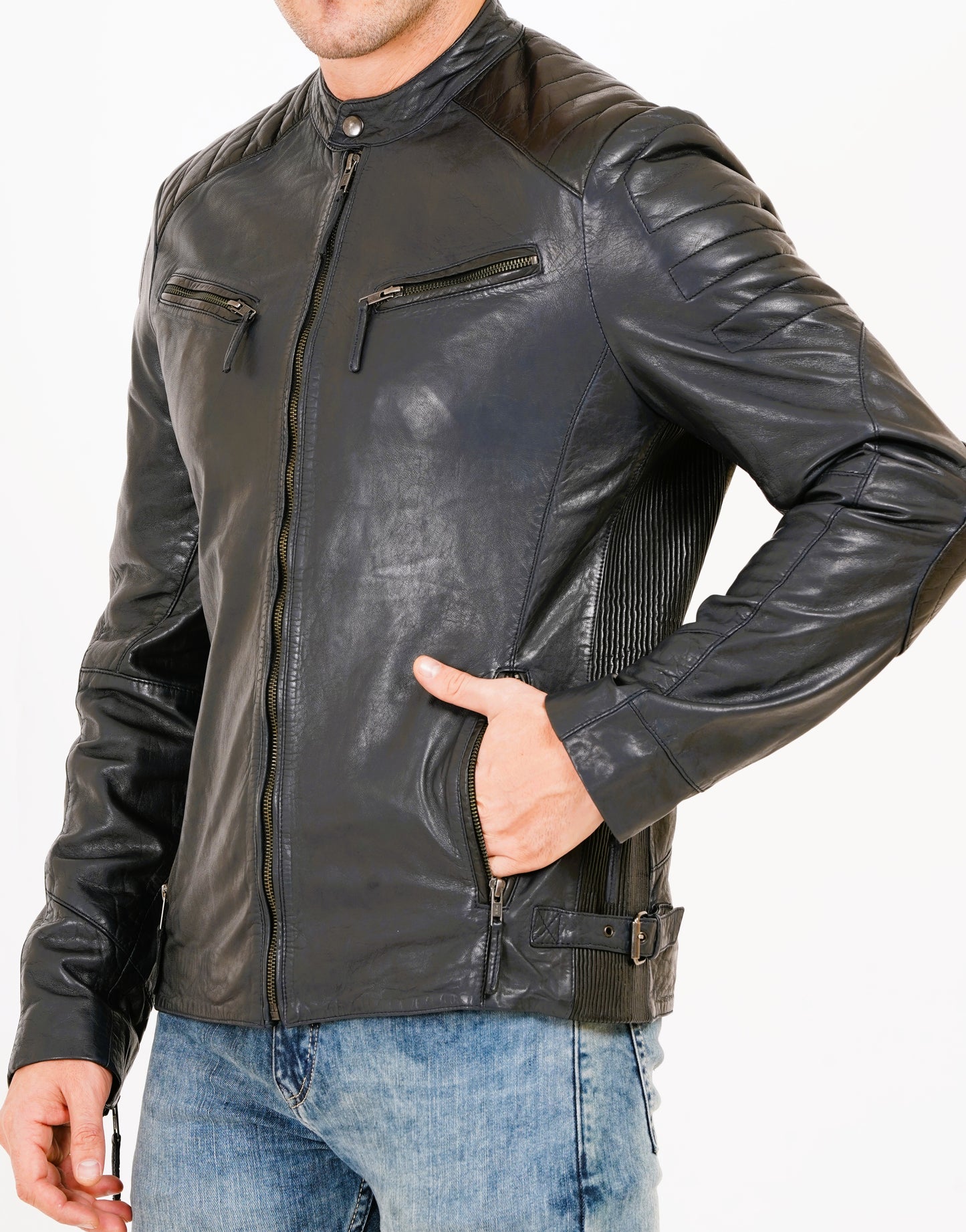 100% Heavy Washed Smith Jacket - Blue | MX93