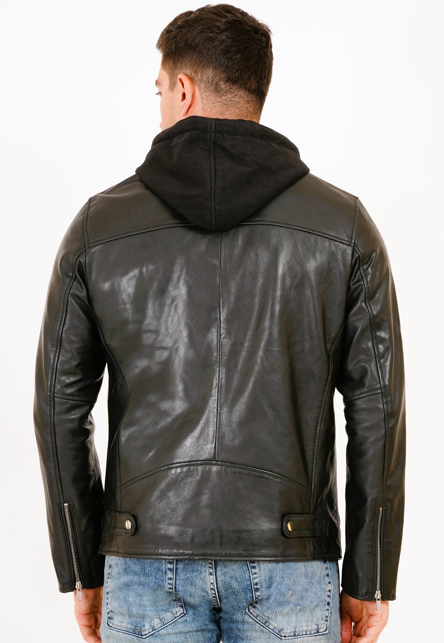 100% LEATHER WITH DETACHABLE HOOD JACEKT MX 45