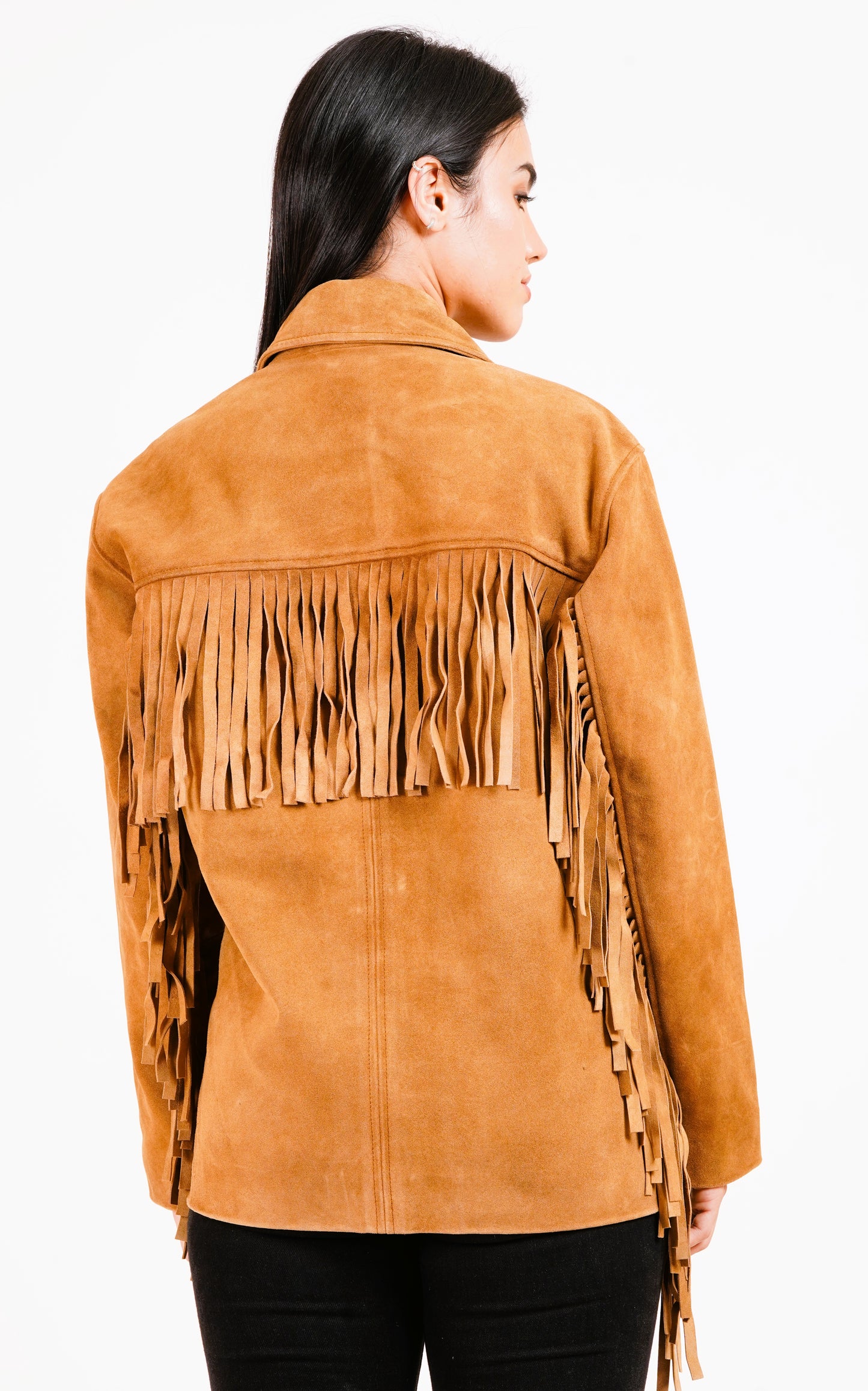 100% Suede Fringes Jacket | WX016