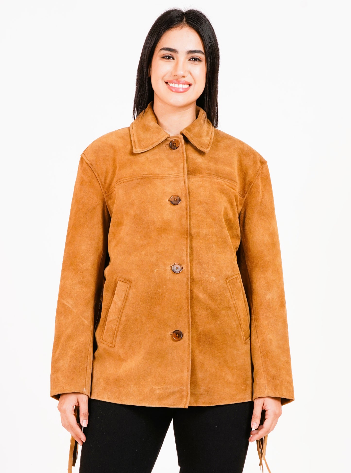 100% Suede Fringes Jacket | WX016