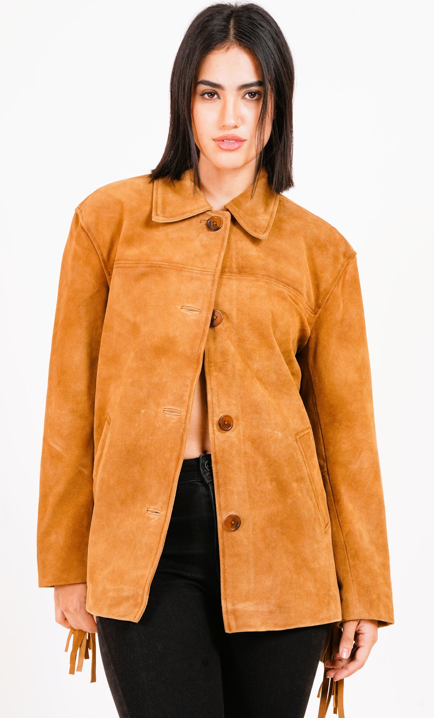 100% Suede Fringes Jacket | WX016
