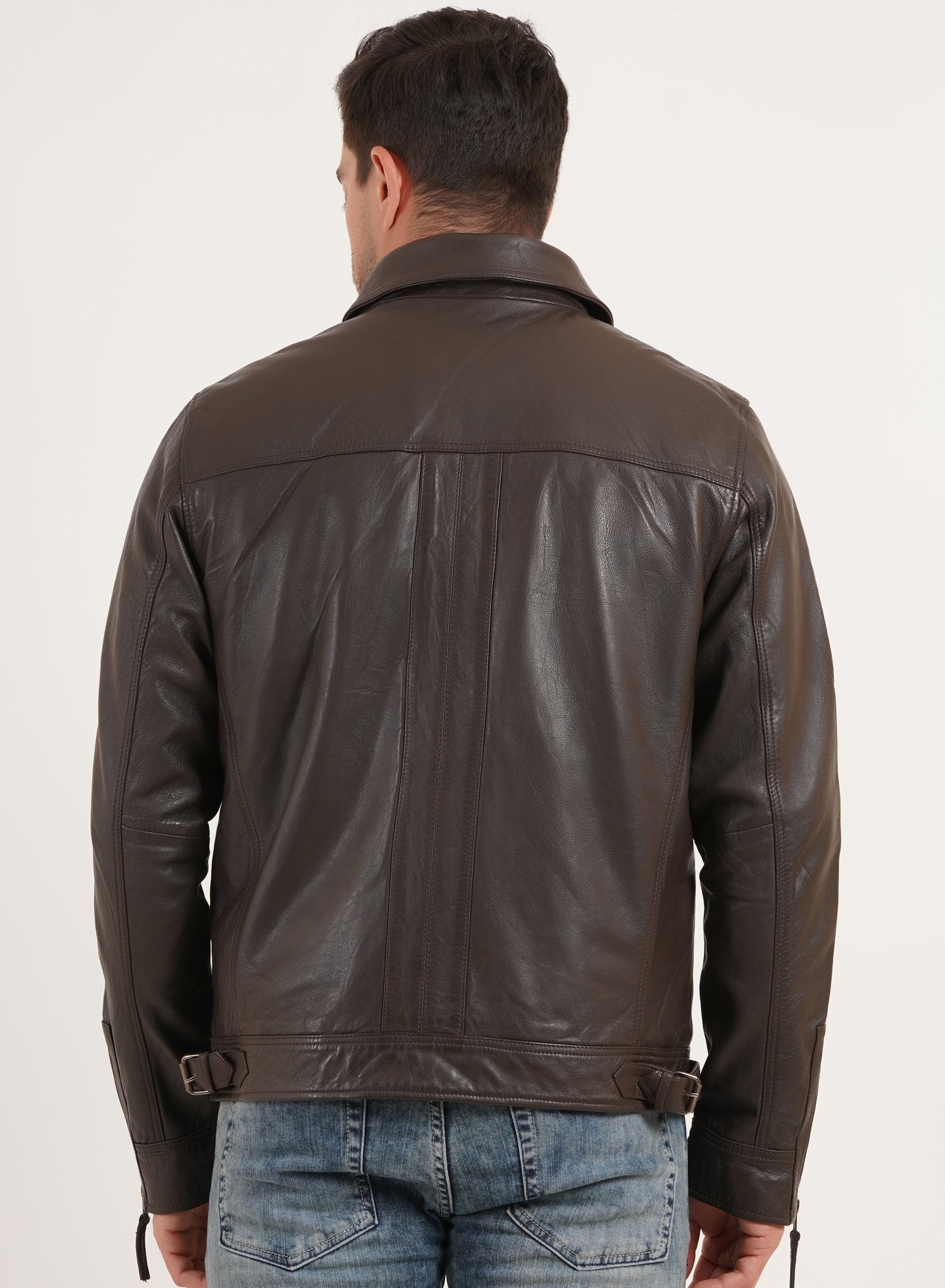 100% HEAVY WASHED SILVY COLLAR JACKET - BROWN | MX 92 |