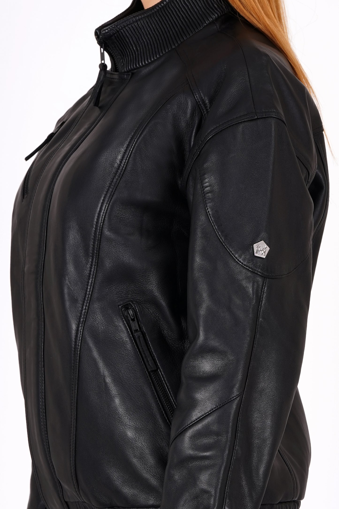 100% Leather Oversized LYCRA Bombor Jacket | WX100