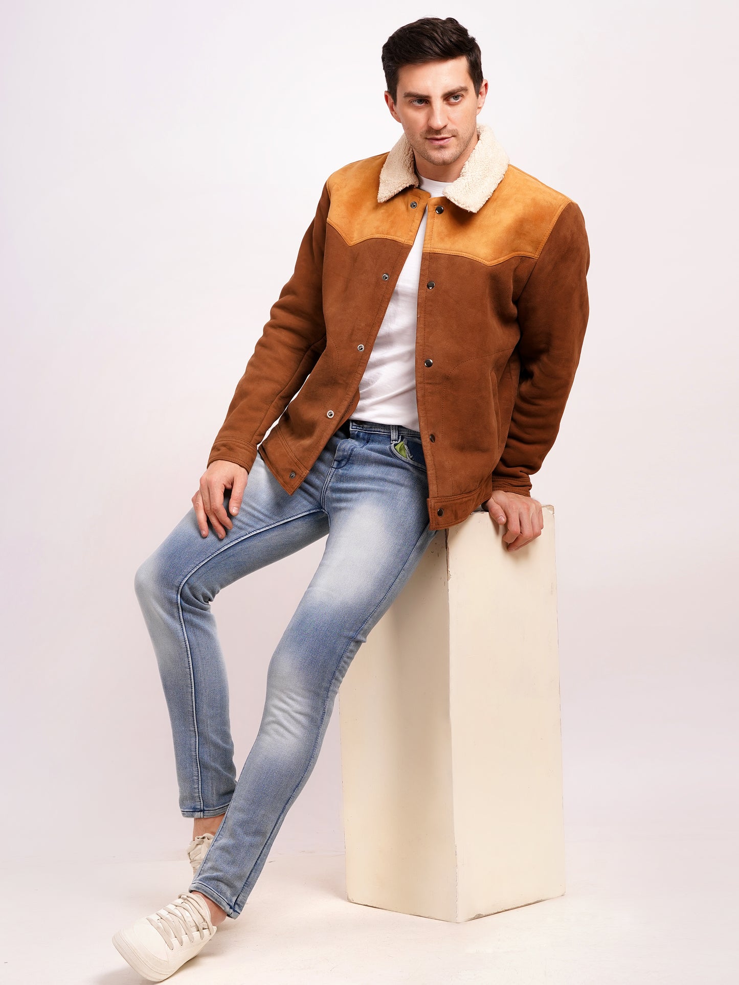 GOAT SUEDE MALBO JACKET TAN BROWN | MX 01