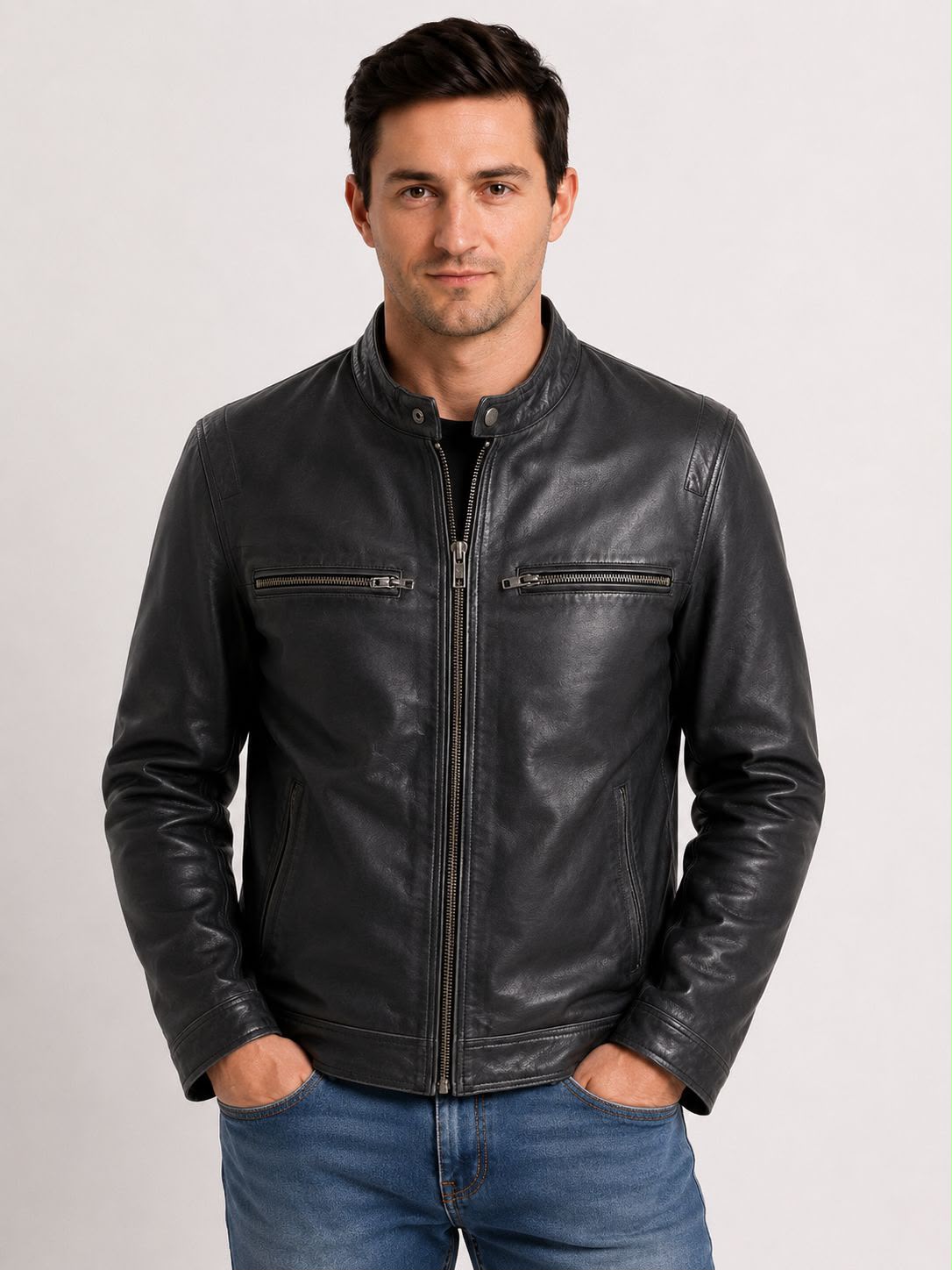 Men's Casual Leather Jacket MX 56