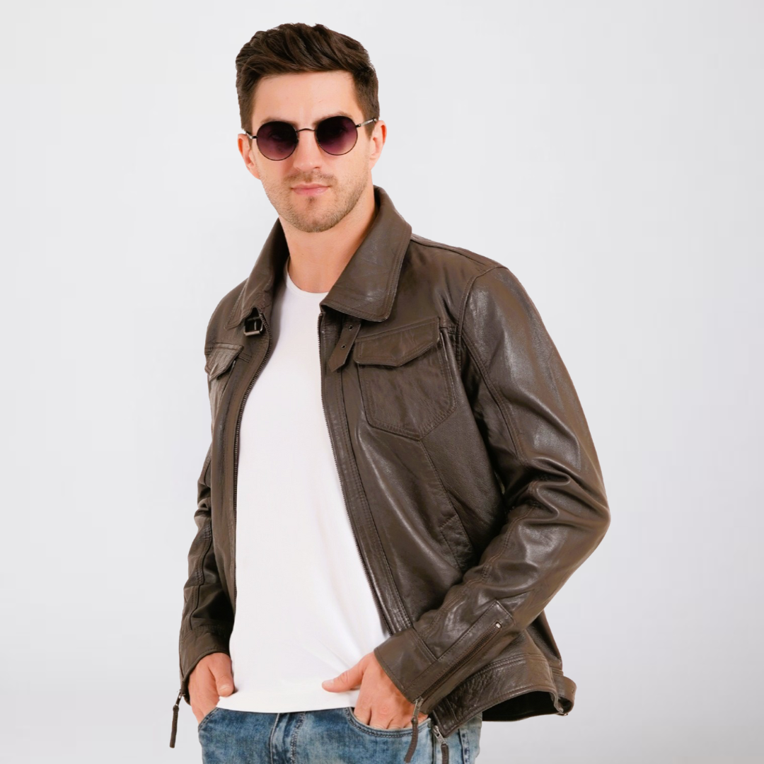 100% HEAVY WASHED SILVY COLLAR JACKET - | MX92