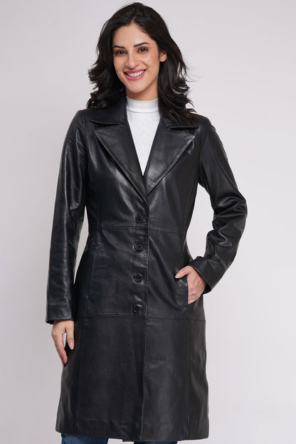 100% Leather Trench Coat (WX 130)