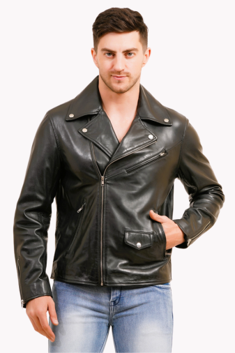 100% LEATHER MOTORCYCLE FLAP PACKET BIKER MX 52 (SILVER ZIPPER)
