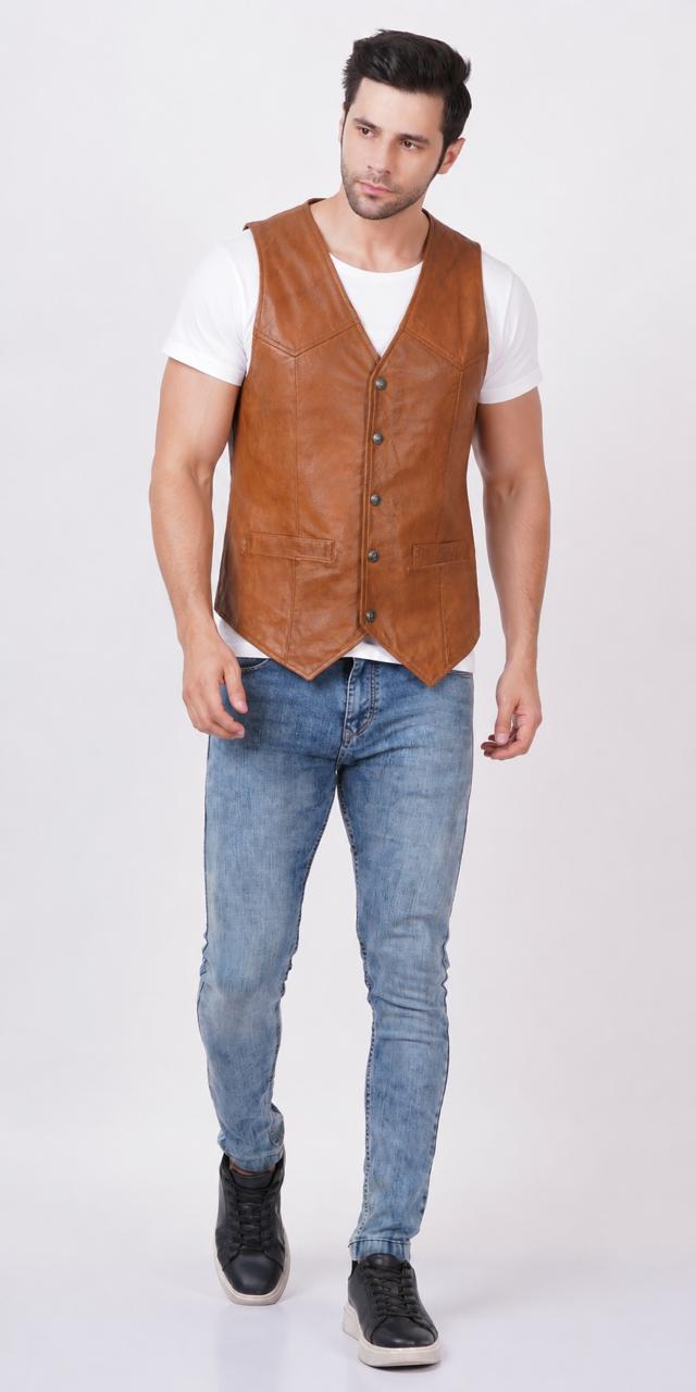 Men's Premium Leather Waistcoat