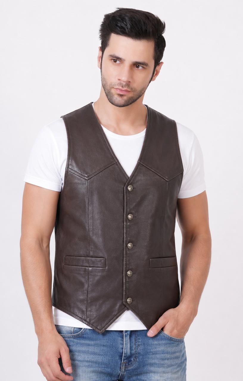 Men's Premium Leather Waistcoat
