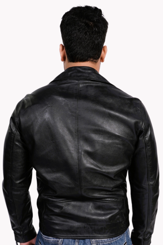 100% LEATHER MOTORCYCLE FLAP PACKET BIKER MX 54 (BLK OXODIZED ZIPPER)