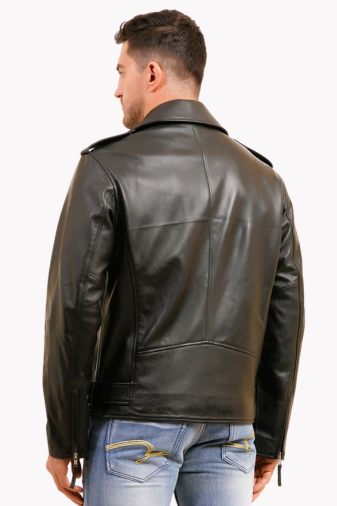 100% LEATHER ICONIC BIKER JACKET MX 39