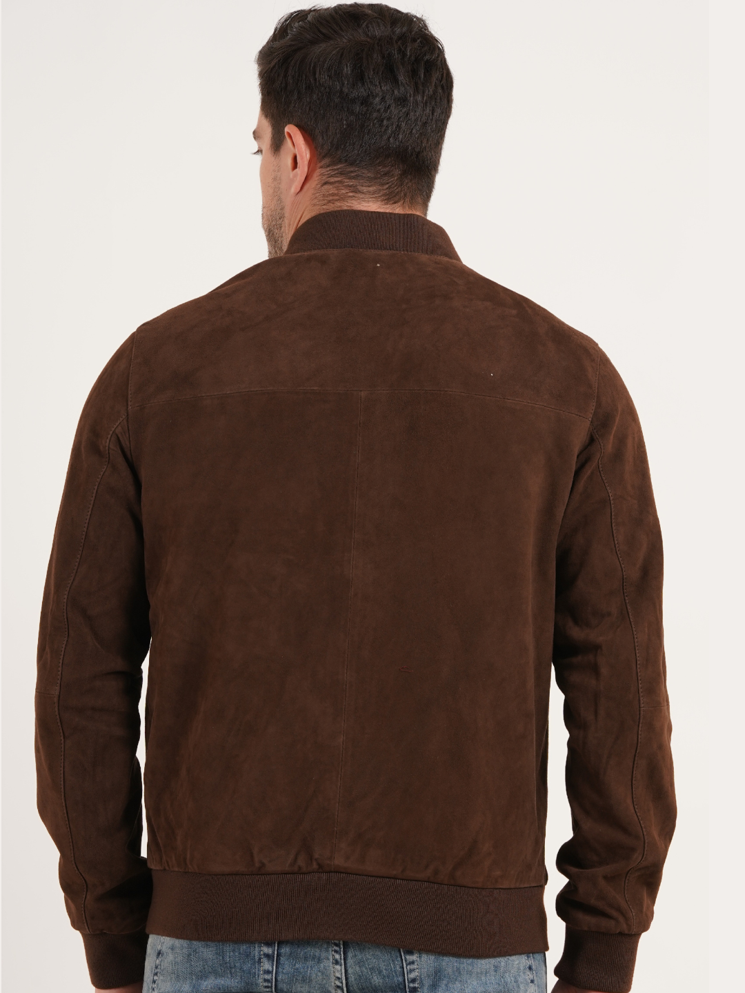 100% Italian Suede Bomber Jacket - | MX 91