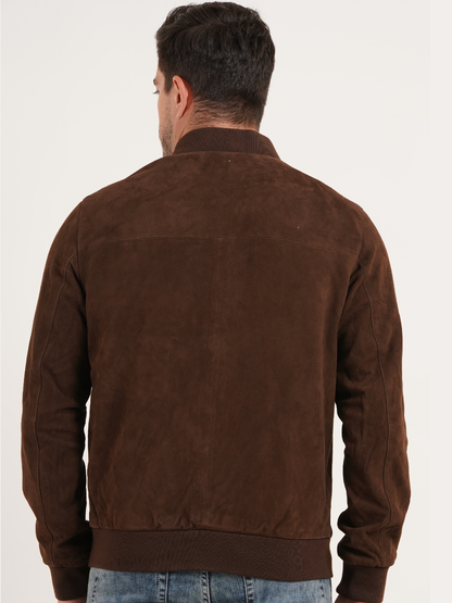 100% Italian Suede Bomber Jacket - | MX 91