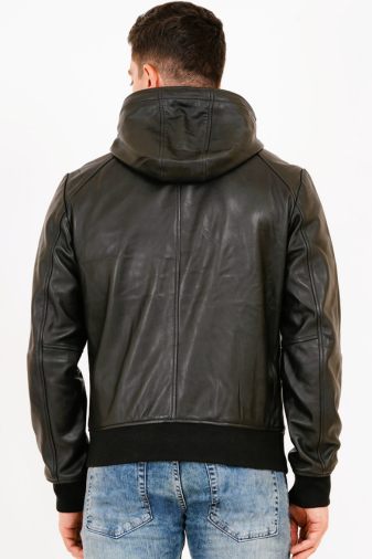 100% LEATHER WITH HOODED JACKET MX 36