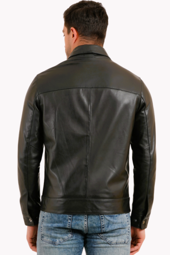 100% LEATHER HARRINGTON COLLAR JACKET MX 58