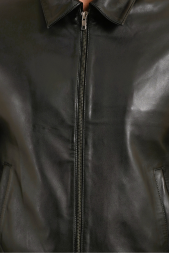 100% LEATHER HARRINGTON COLLAR JACKET MX 58