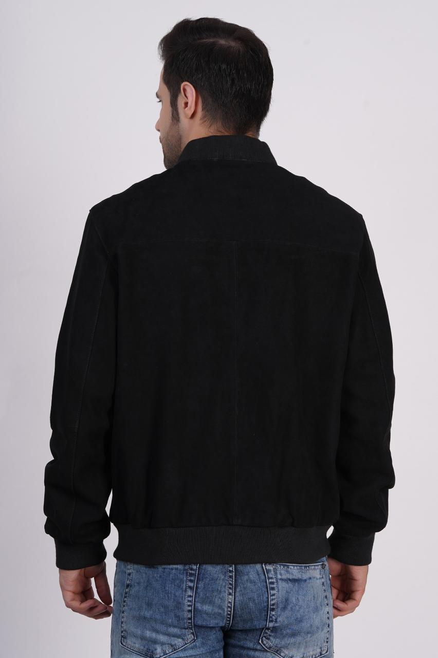 100% Italian Suede Bomber Jacket - | MX91
