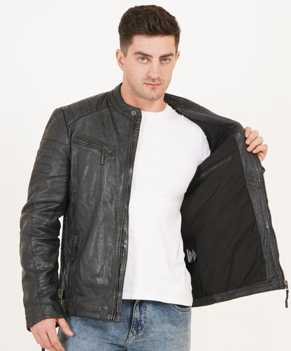 100% Heavy Washed Smith Jacket - Black | MX93