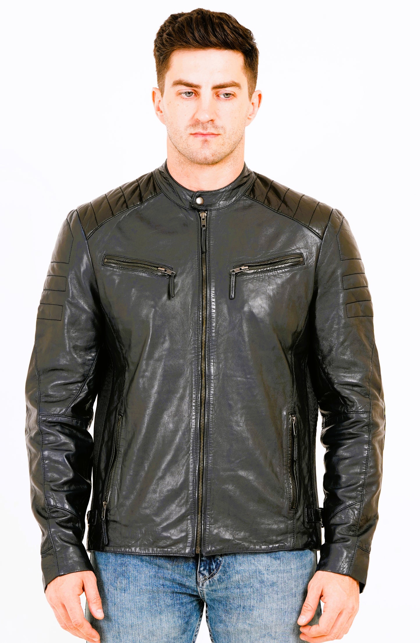 100% Heavy Washed Smith Jacket - Blue | MX93