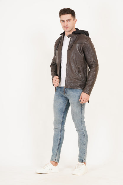 100% Heavy Washed Detachable Hood Jacket -| MX 20