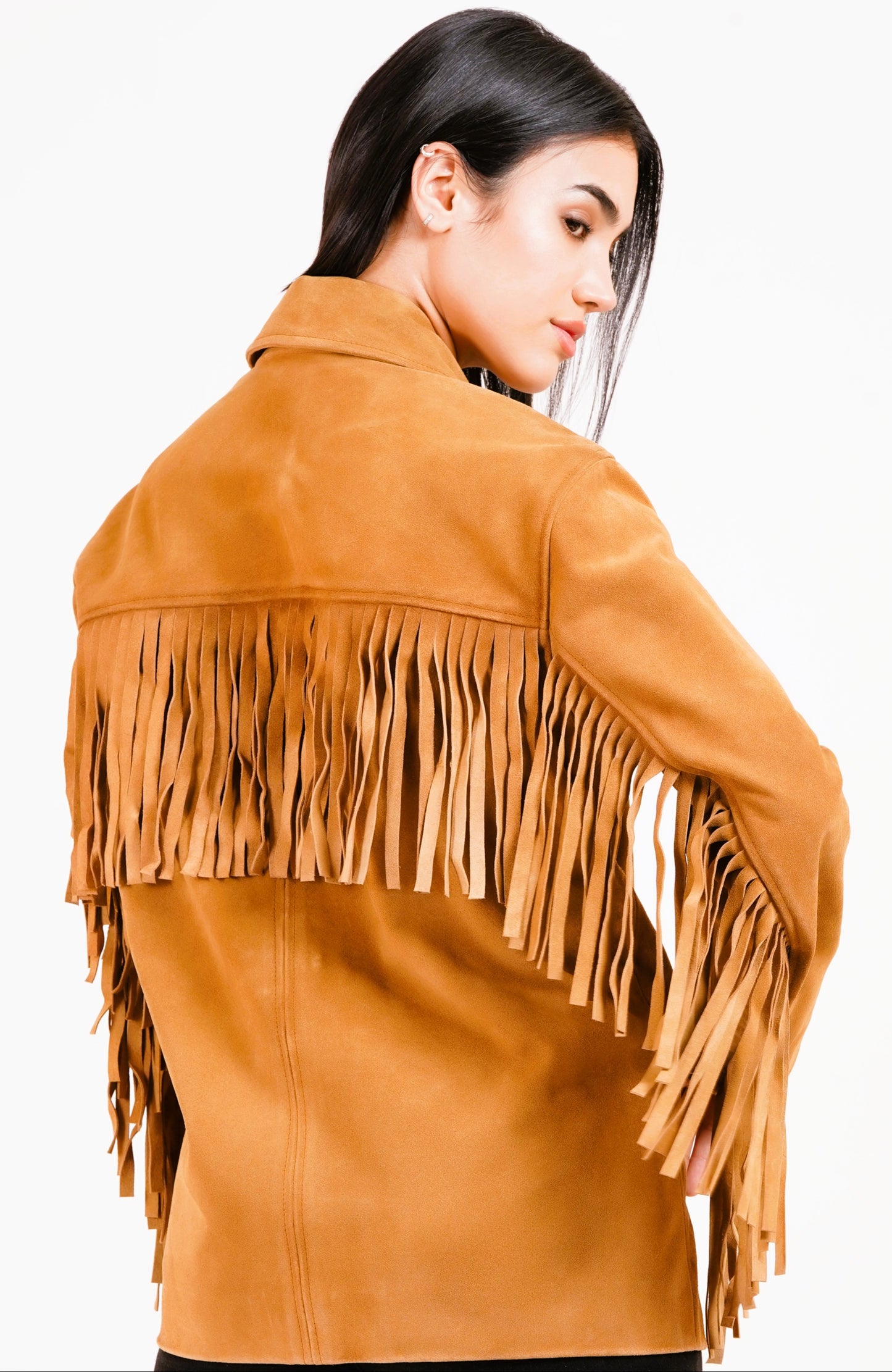100% Suede Fringes Jacket | WX016