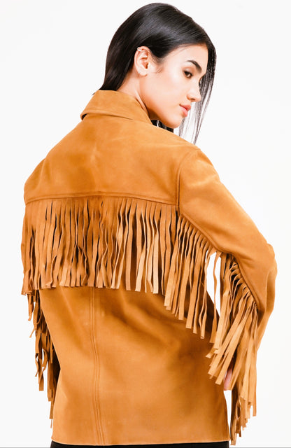 100% Suede Fringes Jacket | WX016