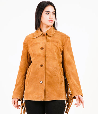 100% Suede Fringes Jacket | WX016