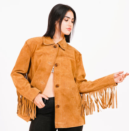 100% Suede Fringes Jacket | WX016