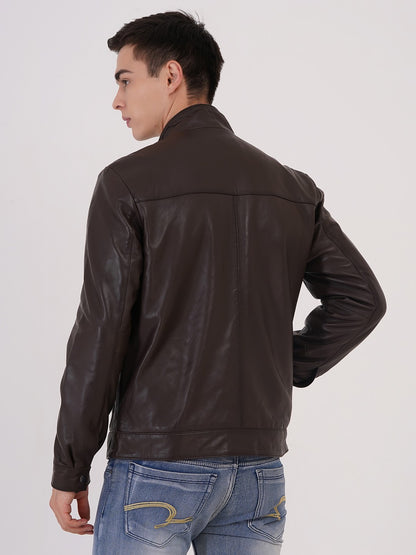 Men's Premium Leather Zipper Jacket MX 07
