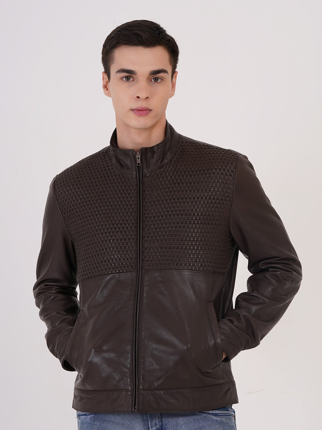 Men's Premium Leather Zipper Jacket MX 07