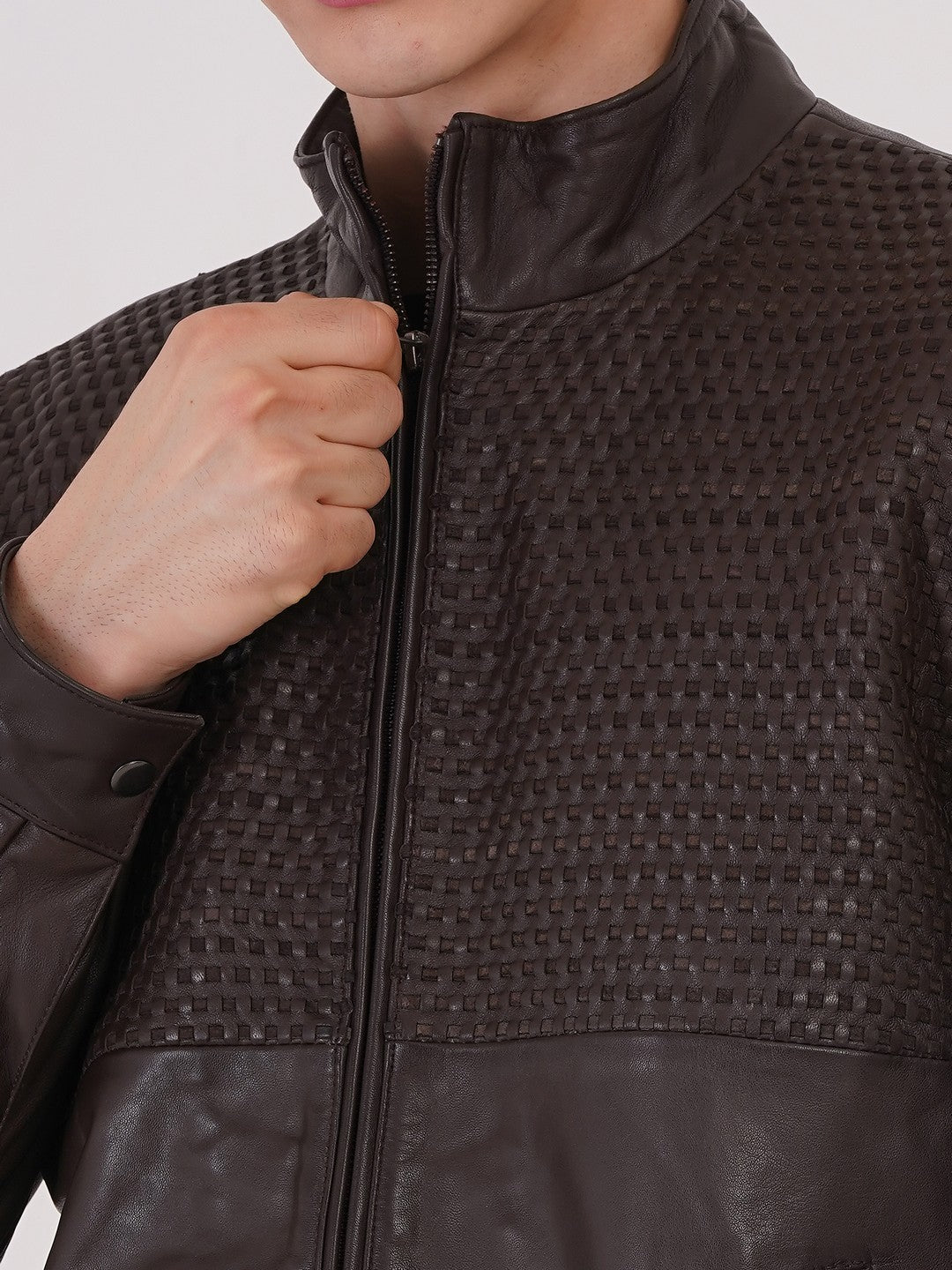 Men's Premium Leather Zipper Jacket MX 07