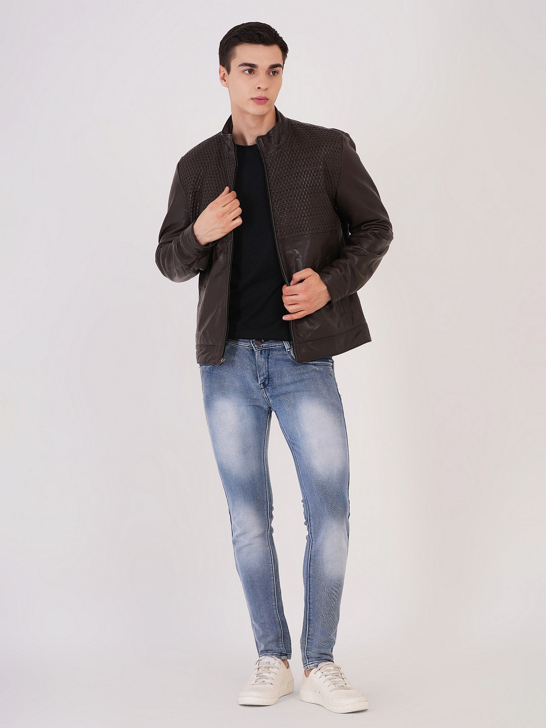 Men's Premium Leather Zipper Jacket MX 07