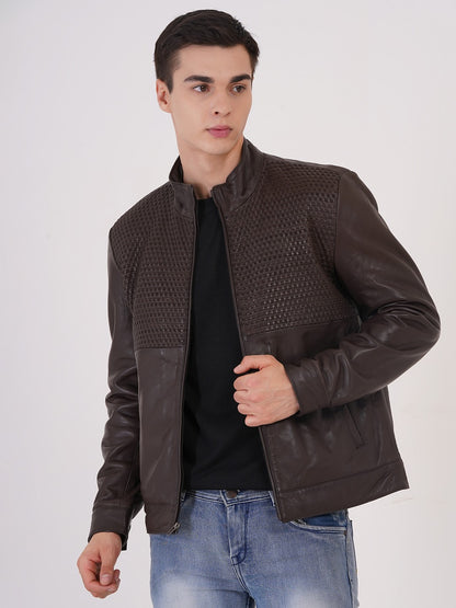 Men's Premium Leather Zipper Jacket MX 07