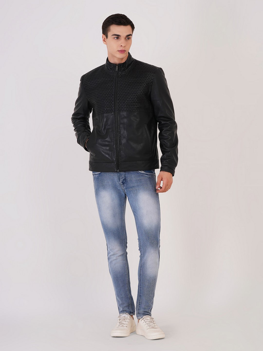 Men's Premium Leather Zipper Jacket MX 07