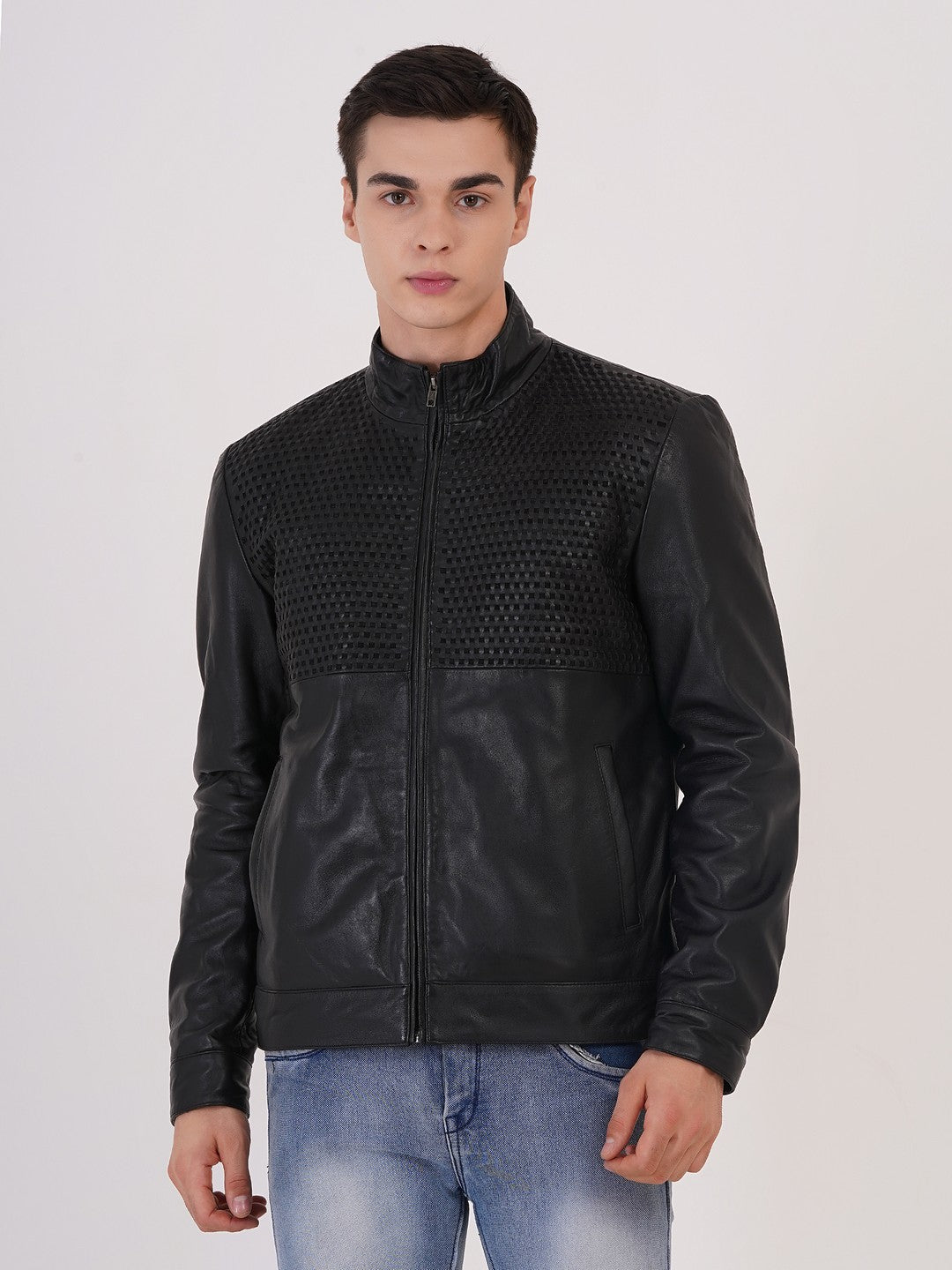 Men's Premium Leather Zipper Jacket MX 07