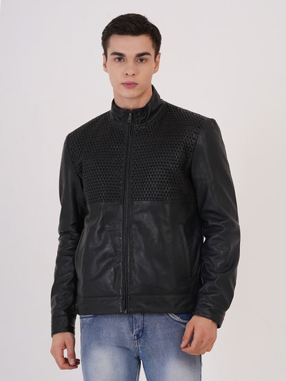 Men's Premium Leather Zipper Jacket MX 07