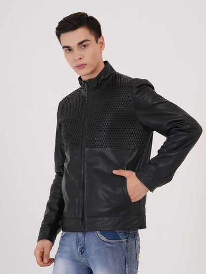 Men's Premium Leather Zipper Jacket MX 07