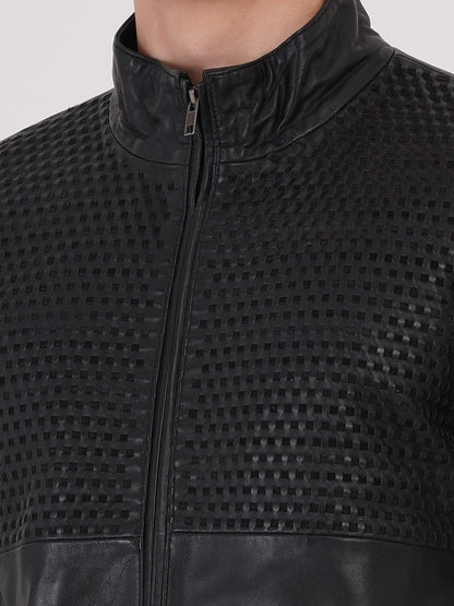 Men's Premium Leather Zipper Jacket MX 07