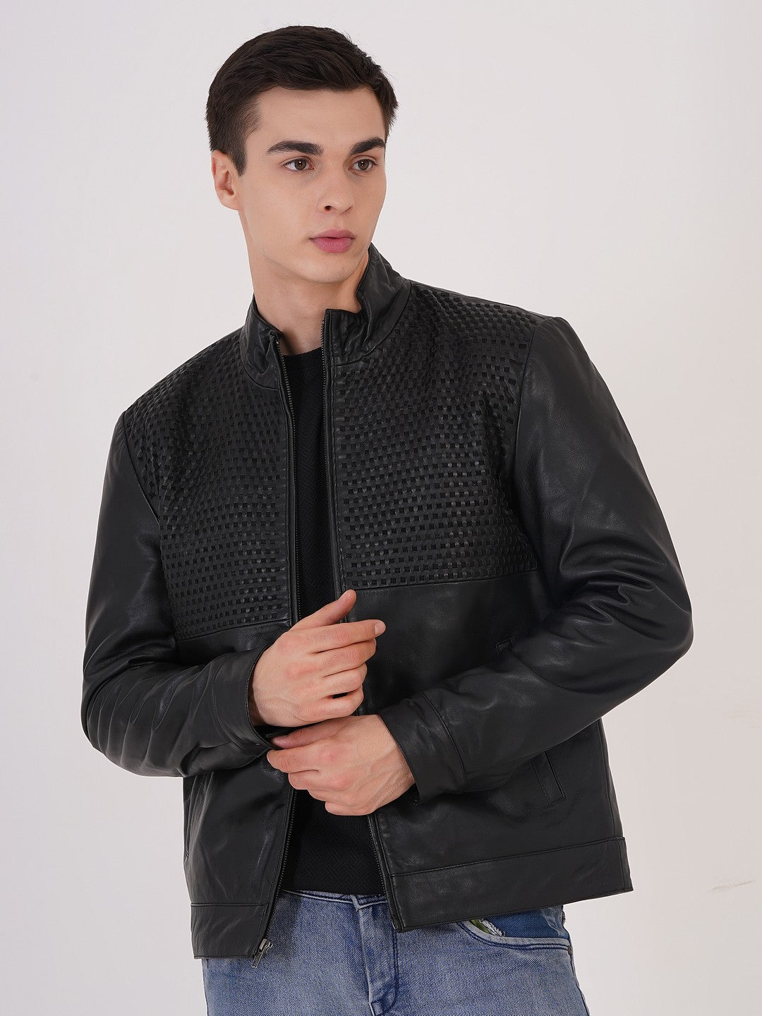 Men's Premium Leather Zipper Jacket MX 07