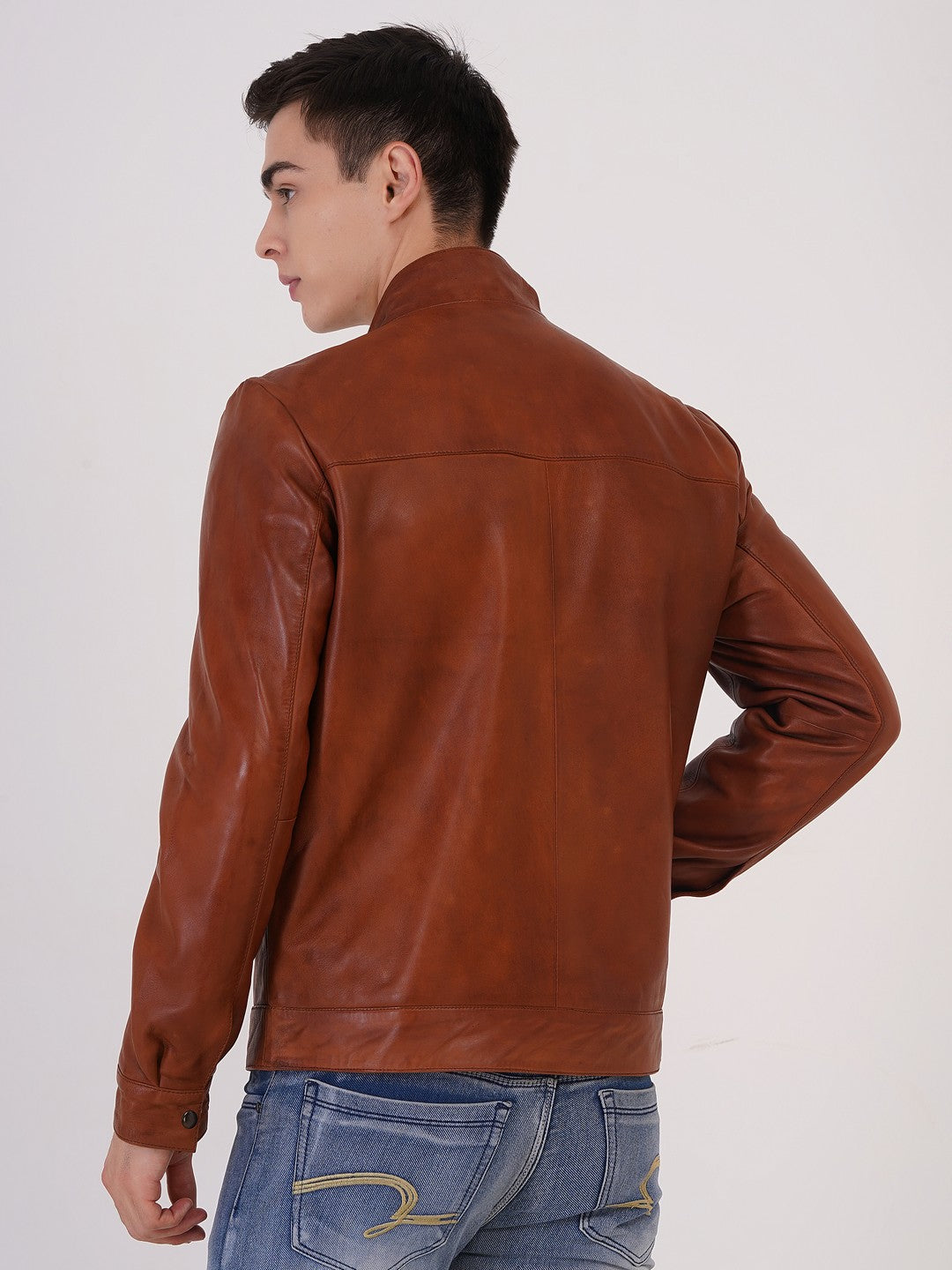 Men's Premium Leather Zipper Jacket MX 07